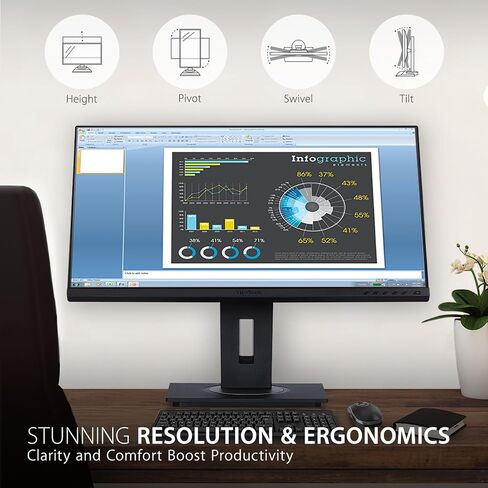 ViewSonic VG2448A 24 Inch IPS 1080p Ergonomic Monitor with Ultra-Thin Bezels, HDMI, DisplayPort, USB, VGA (Renewed) in Saudi Arabia