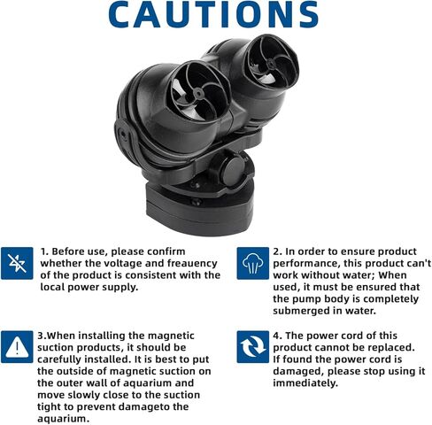 FREESEA Aquarium Powerhead Wave Maker: 1050 GPH Circulation Wavemaker Pump - 360° Adjustable Power Head with Magnetic Suction for 1-55 Gallon Fish Tank | Saltwater | Freshwater in Kuwait