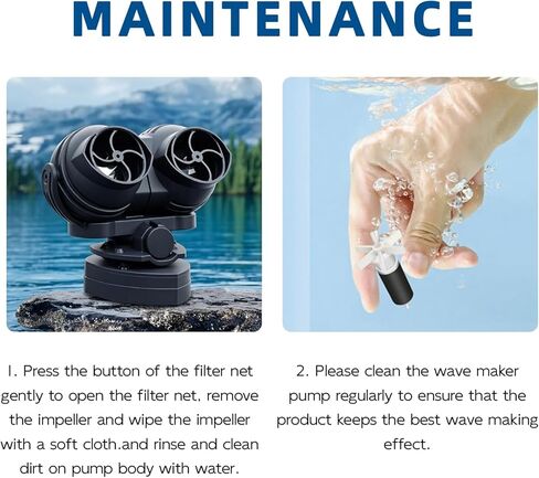 FREESEA Aquarium Powerhead Wave Maker: 1050 GPH Circulation Wavemaker Pump - 360° Adjustable Power Head with Magnetic Suction for 1-55 Gallon Fish Tank | Saltwater | Freshwater in Kuwait