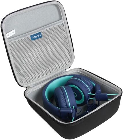 Anleo Hard Travel Case for Kids Headphones (Black, Only Case) (K11/Elecder i37/POWMEE M1/POWMEE M2/Mpow CH8/iRAG J01/K22/NIVAVA K8/K33/iClever/Sonitum) in Kuwait