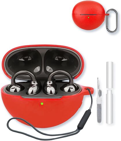 حالة من سماعات Huawei Freeclip Open Ear Bluetooth ، و الحماية الناعمة ، وغطاء علبة سيليكون Bovugac مع سلسلة مفاتيح و Lanyard لـ Huawei Freeclip Earbuds-Skyblue in Saudi Arabia