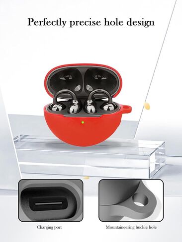 حالة من سماعات Huawei Freeclip Open Ear Bluetooth ، و الحماية الناعمة ، وغطاء علبة سيليكون Bovugac مع سلسلة مفاتيح و Lanyard لـ Huawei Freeclip Earbuds-Skyblue in Saudi Arabia