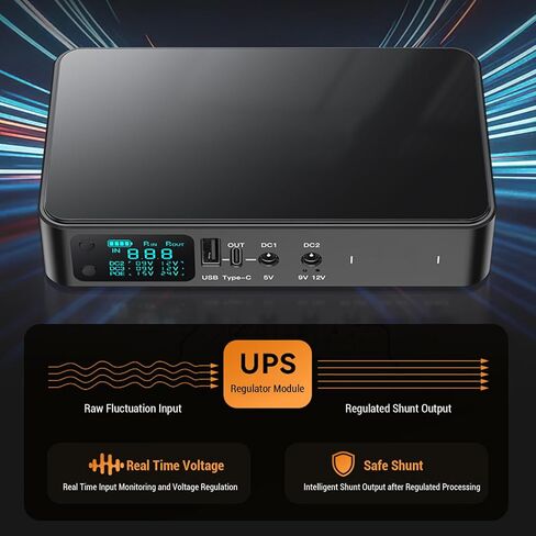 18000mAh UPS BATERUSE ، النوع USB من النوع C 5V DC 5V 9V 12V الإخراج غير المنقطع ، مزود طاقة البطارية الاحتياطية للإلكترونيات الصغيرة ، كاميرا الأمان ، جهاز التوجيه in Saudi Arabia
