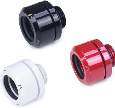 6 Pack 14mm Hard Tubing Compression Fitting. G1/4" Thread 3 Layer Sealing Ring for PC Water Cooling System Fittings (White) in Saudi Arabia