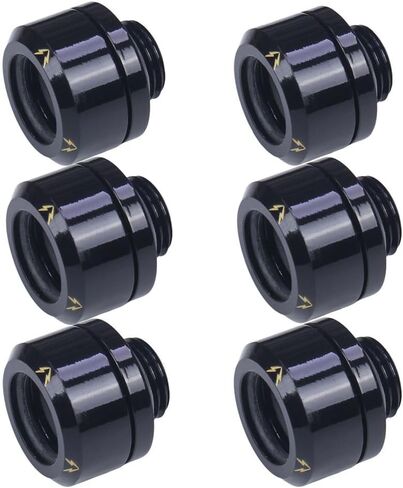 6 Pack 14mm Hard Tubing Compression Fitting. G1/4" Thread 3 Layer Sealing Ring for PC Water Cooling System Fittings (White) in Saudi Arabia