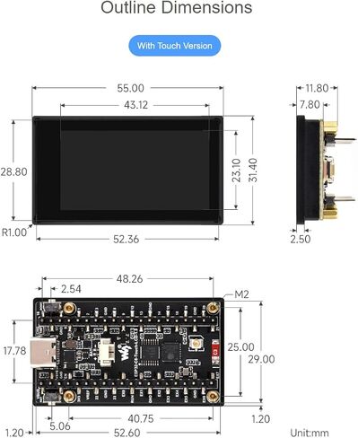 WAVESHARE ESP32-C6 1.9 بوصة لوحة تطوير اللمس ، 170 × 320 بكسل 262K LCD SCREEM الدعم 2.4 جيجا هرتز و WIFI و Bluetooth BLE 5 يدعم 90 درجة دوران الأجهزة in Saudi Arabia