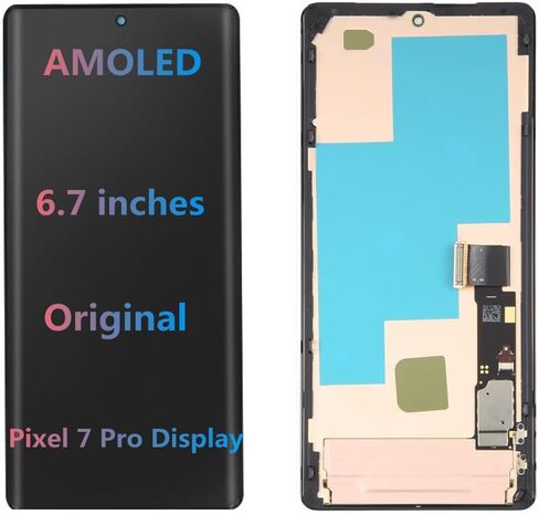 6.7" Original AMOLED for Google Pixel 7 Pro Display Touch Screen Digitizer Pixel7 PRO GP4BC GE2AE LCD Screen Replacement (with Bracket and Fingerprints) in Saudi Arabia