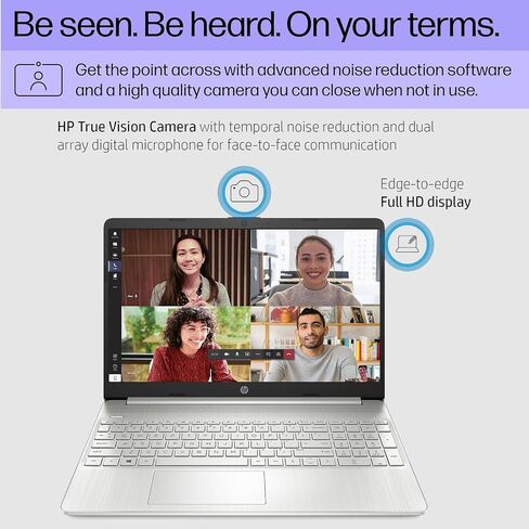 HP 15 LAPTOP (15.6 "FHD Anti-Glare ، معالج Intel Core i5 ، ذاكرة الوصول العشوائي 16 جيجابايت ، 512 جيجابايت SSD) للأعمال التجارية ، الطالب ، المنزل ، عمر بطارية طوله 10 ساعات ، النوع C ، HDMI ، Numpad ، Wi-Fi ، WINDOWS 11 Home ، Silver ، Silver in Kuwait