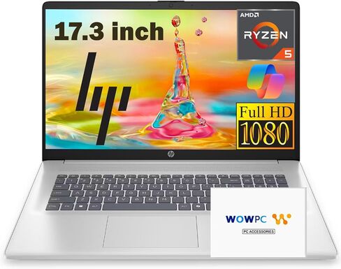 HP آخر 17 بوصة كمبيوتر محمول للأعمال 2025 ، 17.3 '' FHD IPS معرض مضاد لـ Glare ، AMD Ryzen 5 7430U (Beats Core I7-1355U) ، 64GB RAM ، 2TB SSD ، AMD Radeon Graphics ، HDMI ، Windows 11 Pro ، WI-FI 6 ، WOWPC USB in Saudi Arabia