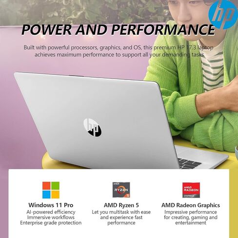 HP آخر 17 بوصة كمبيوتر محمول للأعمال 2025 ، 17.3 '' FHD IPS معرض مضاد لـ Glare ، AMD Ryzen 5 7430U (Beats Core I7-1355U) ، 64GB RAM ، 2TB SSD ، AMD Radeon Graphics ، HDMI ، Windows 11 Pro ، WI-FI 6 ، WOWPC USB in Saudi Arabia