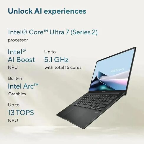ASUS Zenbook 14" FHD+ Touch Screen Laptop|Intel Core Ultra 7 255H (Series 2)|Next-Level Intel Arc GPU| Copilot| Backlit | 16GB RAM DDR5 | 512GB SSD |Windows 11 Home |Bundle with Stylus Pen in Saudi Arabia