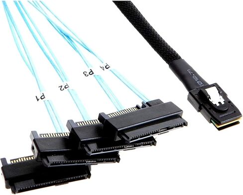 0.5M/1M M1NI S/AS 36P SFF-8087 إلى 4 SFF-8482 S/AS 29+15P SATA مع مستلزمات كمبيوتر Cable Cable SATA (0.5M) in Saudi Arabia