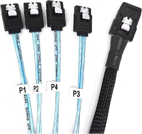 S/A/S SATA Cable M1NI S/AS SFF-8087 إلى 4 SATA Cable M1NI S/A/S 4I SFF8087 36P إلى 4 SATA 7 PIN CABLE 12GBPS لبيانات محرك الأقراص الصلبة الخادم in Saudi Arabia