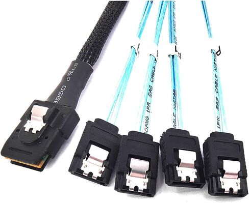 S/A/S SATA Cable M1NI S/AS SFF-8087 إلى 4 SATA Cable M1NI S/A/S 4I SFF8087 36P إلى 4 SATA 7 PIN CABLE 12GBPS لبيانات محرك الأقراص الصلبة الخادم in Saudi Arabia