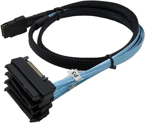 4 S/كمحركات صلبة 36-Pin SFF-8087 إلى 4 S/AS 29-Pin SFF-8482 موصلات كابل مع وحدة تحكم طاقة SATA 15 دبوس (0.5M) in Saudi Arabia