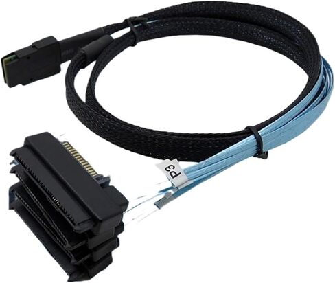 4 S/كمحركات صلبة 36-Pin SFF-8087 إلى 4 S/AS 29-Pin SFF-8482 موصلات كابل مع وحدة تحكم طاقة SATA 15 دبوس (0.5M) in Saudi Arabia