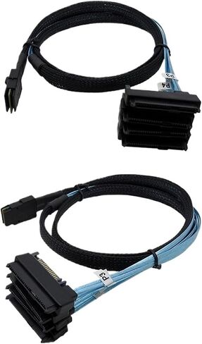 4 S/كمحركات صلبة 36-Pin SFF-8087 إلى 4 S/AS 29-Pin SFF-8482 موصلات كابل مع وحدة تحكم طاقة SATA 15 دبوس (0.5M) in Saudi Arabia