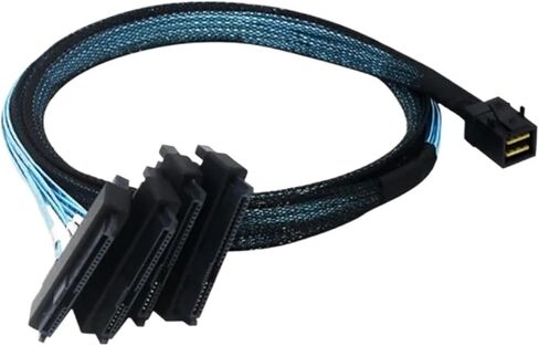 0.5m 1m N/ew SFF-8643 to 4 SFF-8482 Internal M1ni S/A/S 3.0 HD to 4 29pin SFF 8482 Connector with S/A/S 15pin Power Port 12GB/S Cable(1m) in Saudi Arabia