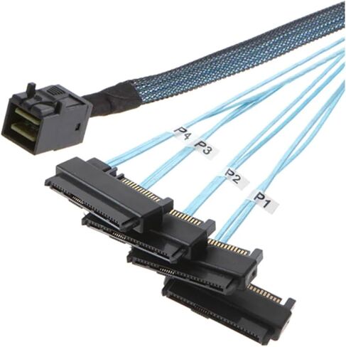 0.5m 1m N/ew SFF-8643 to 4 SFF-8482 Internal M1ni S/A/S 3.0 HD to 4 29pin SFF 8482 Connector with S/A/S 15pin Power Port 12GB/S Cable(1m) in Saudi Arabia