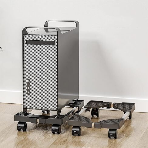 CPU Stand PC Tower Stand ، وقوف CPU القابل للتعديل مع عجلات العجلات المتداول ، وحامل مضيف الكمبيوتر الشخصي لحالة كمبيوتر سطح المكتب (أسود) in Kuwait