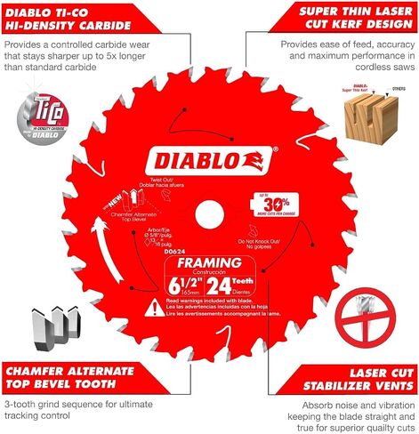 Diablo D0632GPX2 6-1/2 بوصة × 32 سنًا من الخشب والمعدن من الكربيد الدائري (عبوتان) in Saudi Arabia