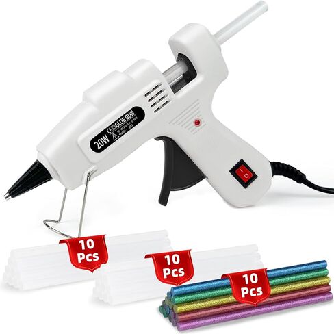 مجموعة مسدس الغراء الساخن، مسدس غراء صغير يذوب بالحرارة للحرف اليدوية مع 30 عصا غراء ملونة، مسدسات غراء حرفية مع حامل أكواب شفط بما في ذلك حصيرة سيليكون للحرف اليدوية، وفنون المدرسة اليدوية، وإصلاح المنزل in Kuwait