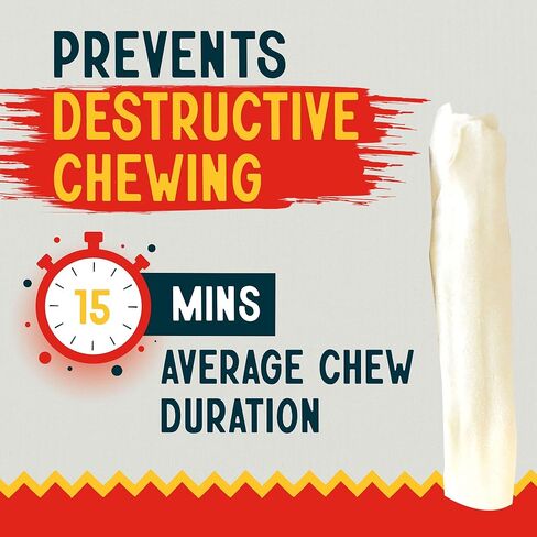 Canine Chews 5-6" Skinny Rawhide Chip Rolls for Small Dogs Long Lasting Dog Treat Chews Dog Toy Rawhide Sticks Chicken Flavor Basted (10 Pack) in Kuwait