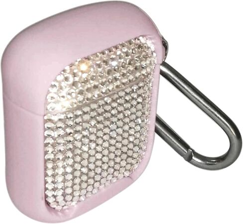 علبة Bling Rhinestone لـ AirPods ذات سلسلة المفاتيح المعدنية ، وغطاء سيليكون ناعم من الماس ذي الجودة العالية+غطاء وقائي من الكمبيوتر الصلب ، متوافق مع Apple Airpods 2nd/1st Caseing Case in Kuwait