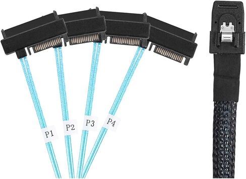 YXY S/A/S Cable Internal 36Pin M1ni S/A/S SFF-8087 Host to 4 SFF-8482 Target S/A/S Hard Disk and SATA Power Cable 50cm 100cm(0.5M) in Saudi Arabia