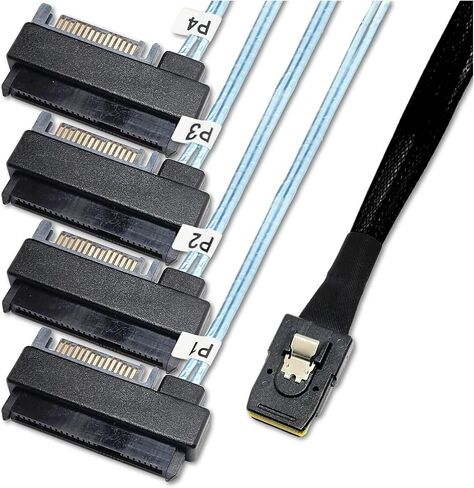 YXY S/A/S Cable Internal 36Pin M1ni S/A/S SFF-8087 Host to 4 SFF-8482 Target S/A/S Hard Disk and SATA Power Cable 50cm 100cm(0.5M) in Saudi Arabia
