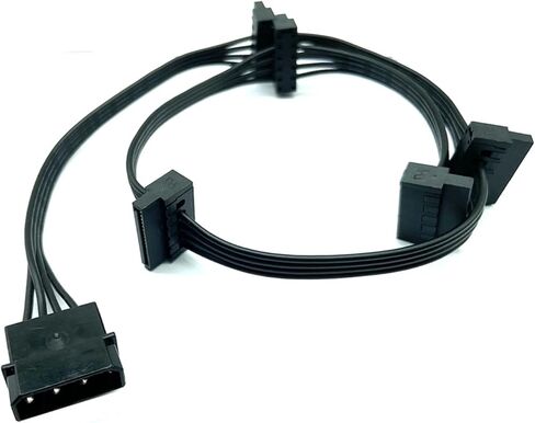 4Pin IDE 1 إلى 5 SATA 15PIN محرك الأقراص الصلبة ، سلك الكبلات لتوليد الطاقة لكبستور DIY SEVER 4PIN إلى 15PIN POWER in Saudi Arabia