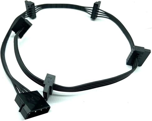 4Pin IDE 1 إلى 5 SATA 15PIN محرك الأقراص الصلبة ، سلك الكبلات لتوليد الطاقة لكبستور DIY SEVER 4PIN إلى 15PIN POWER in Saudi Arabia