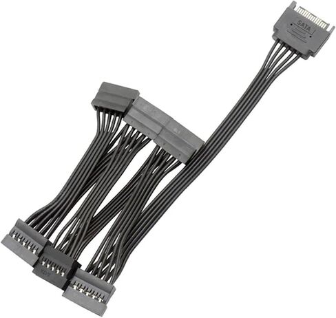15 PIN Sata Power Splitter 15Pin SATA Male 1 to 3/4/5/6 Power Splitter Adapter Cable(5 SATA Female) in Saudi Arabia