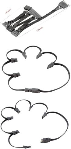 15 PIN SATA Power Splitter 15pin Sata Male 1 إلى 3/4/5/6 كابل محول فاصل الطاقة (5 أنثى SATA) in Kuwait