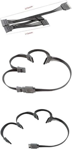 15 PIN SATA Power Splitter 15pin Sata Male 1 إلى 3/4/5/6 كابل محول فاصل الطاقة (5 أنثى SATA) in Kuwait