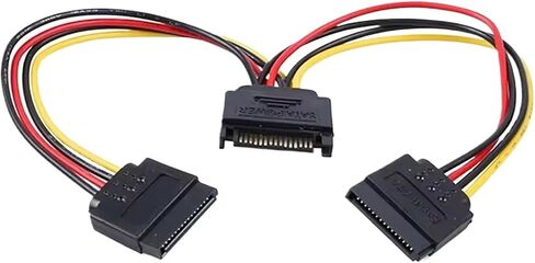 sata 1 ذكر إلى 2 daul female sata splith cable hard hdd 15pin 1 to 2 power adapter coll for computer y lape pc cable in Saudi Arabia