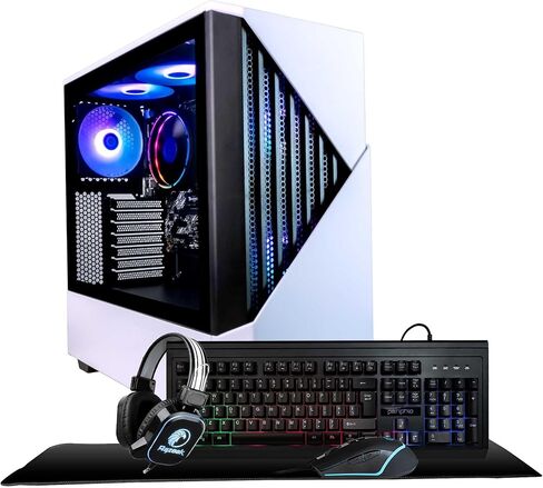 حزمة كمبيوتر سطح المكتب Periphio Gaming PC ، AMD Ryzen 5 مع رسومات VEGA 7 ، ذاكرة الوصول العشوائي 32GB ، 1 تيرابايت NVME ، مع الماوس للألعاب RGB ولوحة المفاتيح - مُلبي للألعاب للكمبيوتر الشخصي والوسائط والبث in Kuwait