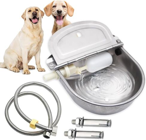 Achicklead Stainless Steel Livestock Water Bowl with Float Valve Tank,Automatic Farm Water Bowl for Horse, Cow, Goat, Sheep, Dog Drinking Waterer in Saudi Arabia