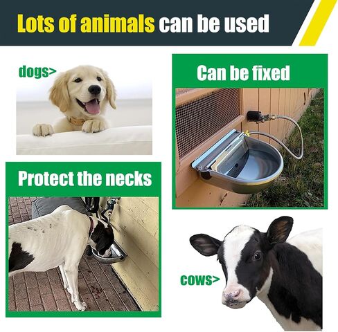 Achicklead Stainless Steel Livestock Water Bowl with Float Valve Tank,Automatic Farm Water Bowl for Horse, Cow, Goat, Sheep, Dog Drinking Waterer in Saudi Arabia