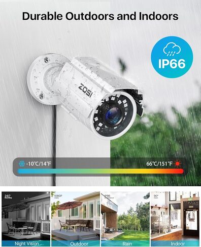 Zosi 32Ch 4K Poe Camera Camera System ، 16 × 8 ميجابكسل كاميرات خارجية داخلية ، صوت أحادي الاتجاه ، عدد الأشخاص ، الكشف عن الأشخاص/المركبات ، 16 ميناء 32 قناة NVR مع 4TB HDD للتسجيل التجاري 24/7 in Kuwait