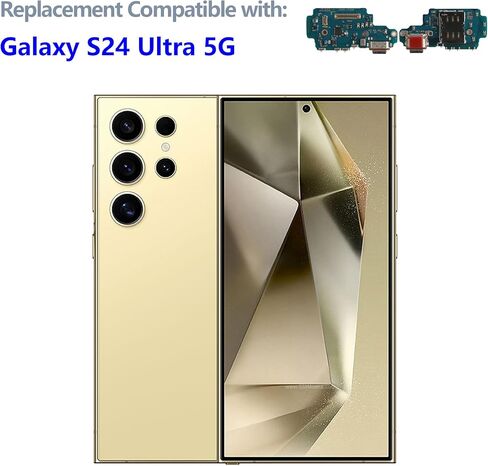 استبدال كابل موصل موصل موصل موصل USB الجديد لـ Galaxy S24 Ultra 5G SM-S928U SM-S928U1 Charger Dock Connector Board Flex Assembly Assembly-1 PCS in Saudi Arabia