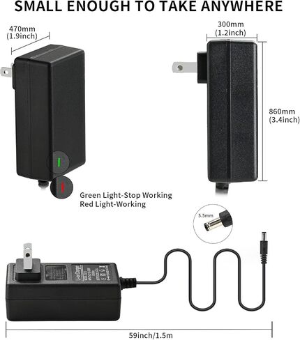 12V~12.6V 1.0A Aerlang Charger for Massage Gun - Compact Wall Plug Design, Rapid Charging & Safety Protection, Universal Fit for Home Gym Percussion Massagers in Saudi Arabia
