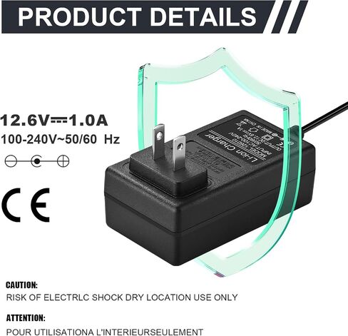 12V~12.6V 1.0A Aerlang Charger for Massage Gun - Compact Wall Plug Design, Rapid Charging & Safety Protection, Universal Fit for Home Gym Percussion Massagers in Saudi Arabia