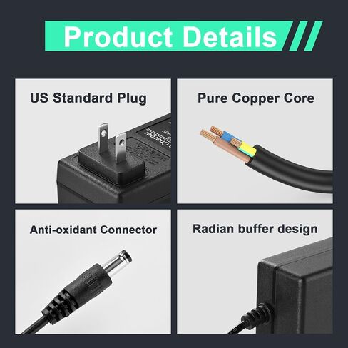 12V~12.6V 1.0A Aerlang Charger for Massage Gun - Compact Wall Plug Design, Rapid Charging & Safety Protection, Universal Fit for Home Gym Percussion Massagers in Saudi Arabia
