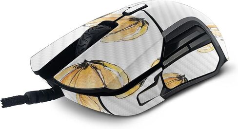 MightySkins Carbon Fiber Skin Compatible with SteelSeries Rival 5 Gaming Mouse - Yellow Poppy | Protective, Durable Textured Carbon Fiber Finish | Easy to Apply and Change Styles | Made in The USA in Saudi Arabia