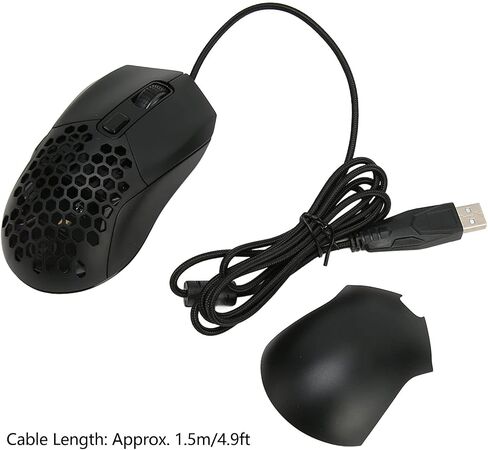 Mouse Ghoycomb Gaming Sanpyl ، RGB Backlight Mouse Computer Mouse مع 6 أزرار قابلة للبرمجة ، 7200 نقطة في البوصة USB خفيفة الوزن USB لجهاز الكمبيوتر المحمول للكمبيوتر (الأسود) in Kuwait