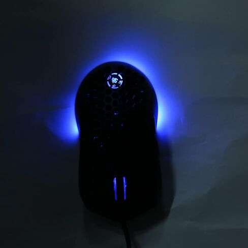 Mouse Ghoycomb Gaming Sanpyl ، RGB Backlight Mouse Computer Mouse مع 6 أزرار قابلة للبرمجة ، 7200 نقطة في البوصة USB خفيفة الوزن USB لجهاز الكمبيوتر المحمول للكمبيوتر (الأسود) in Kuwait