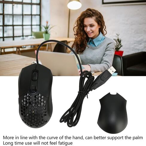 Mouse Ghoycomb Gaming Sanpyl ، RGB Backlight Mouse Computer Mouse مع 6 أزرار قابلة للبرمجة ، 7200 نقطة في البوصة USB خفيفة الوزن USB لجهاز الكمبيوتر المحمول للكمبيوتر (الأسود) in Kuwait