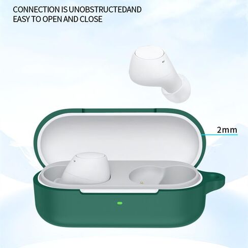 Case Compatible with Sony WF-C510 Soft Silicone Shockproof Protective Cover with Carabiner (Green) in Kuwait