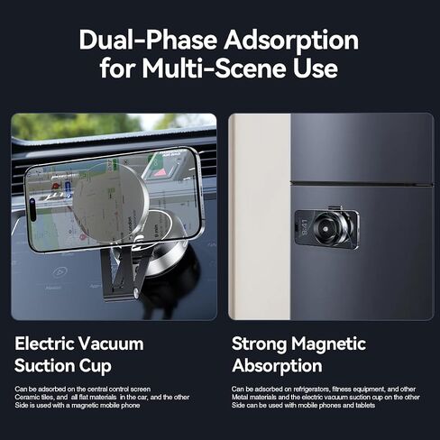 Electric Vacuum Suction Car Phone Holder, 360° Rotation Magnetic Phone Holder for Car Foldable Strong Suction Adjustable Car Phone Mount Stand for iPhone16/15/14/13/12(Not Charge Phone) in Saudi Arabia
